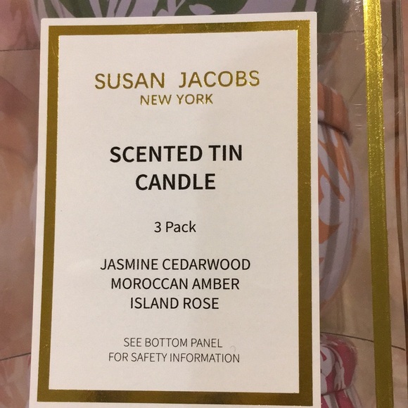 Susan Jacobs New York Scented Candle Tins Three Pack Gift Set NWT 3x 8 oz - Picture 2 of 12